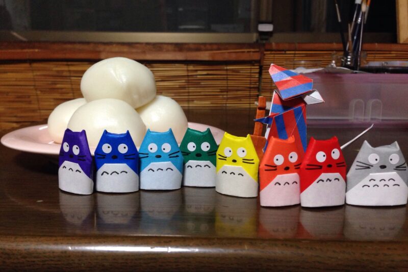 折り紙トトロの指人形